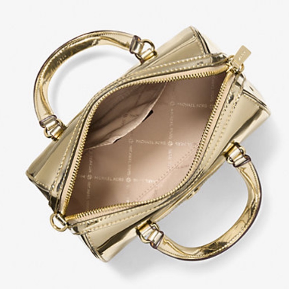MICHAEL KORS Jet Set Small Metallic Convertible Crossbody Duffle Xbody
Pale Gold - Picture 4 of 16